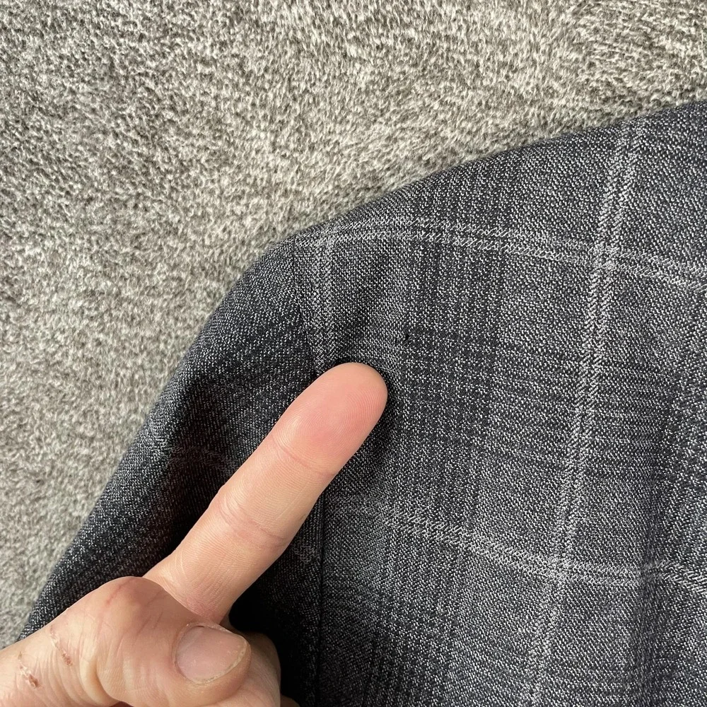 Lauren Ralph Lauren Blazer Mens 42L Gray Plaid Wool Stretch‎ Sport Coat Jacket